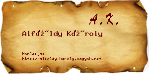 Alföldy Károly névjegykártya